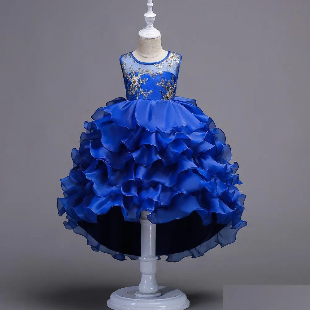 En Stock Robes De Fille De Fleur Créateur De Mode Vêtements Sans Manches Enfants Couches Soirée Princesse Enfants Fête Bébé Filles Haute Quali Dhm7Z