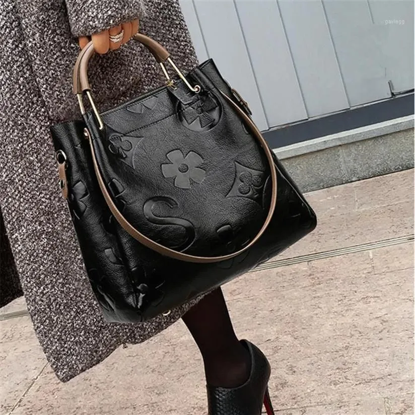 Big Femmes Sac seau Sac à bandoulière féminin grande taille Vintage en cuir doux Lady Cross Body Hands pour femmes Hobos Bag Tote1257X