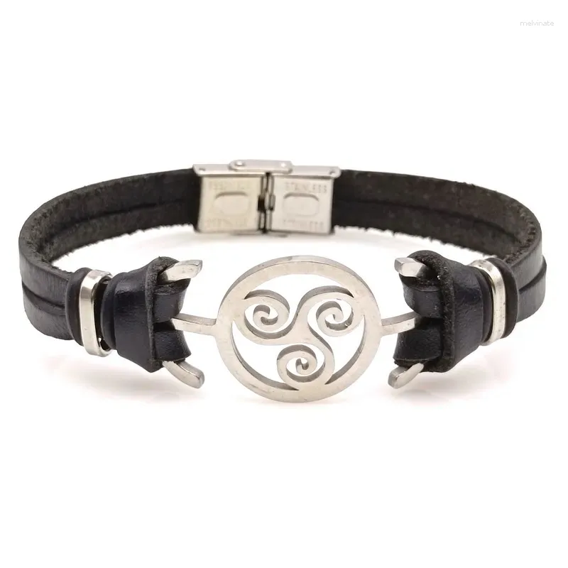 Charm Armbanden Mode Vintage Roestvrij Staal Lederen Mannen Armbanden Hand Geweven Sieraden Armband Verjaardagsfeestje Cadeau