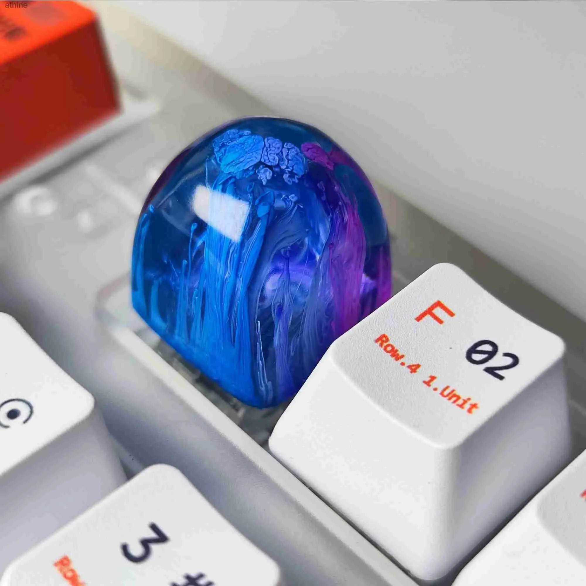 Tastaturen Tastaturen Persönlichkeit Handgefertigte Tastenkappe für Cherry Mx Switch Gamer Mechanische Tastatur mit Hintergrundbeleuchtung DOM-Tastenkappen ersetzen Artisan Resin RGB-Tastenkappen YQ240123