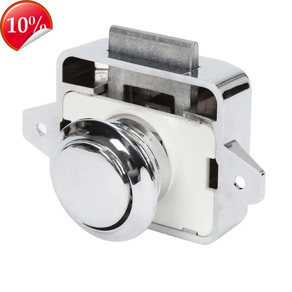 New Push Button Latch Lock Door Catch Knobs Household Metal Push Button Cabinet Drawer Catch Lock For Furniture Boat Camper RV