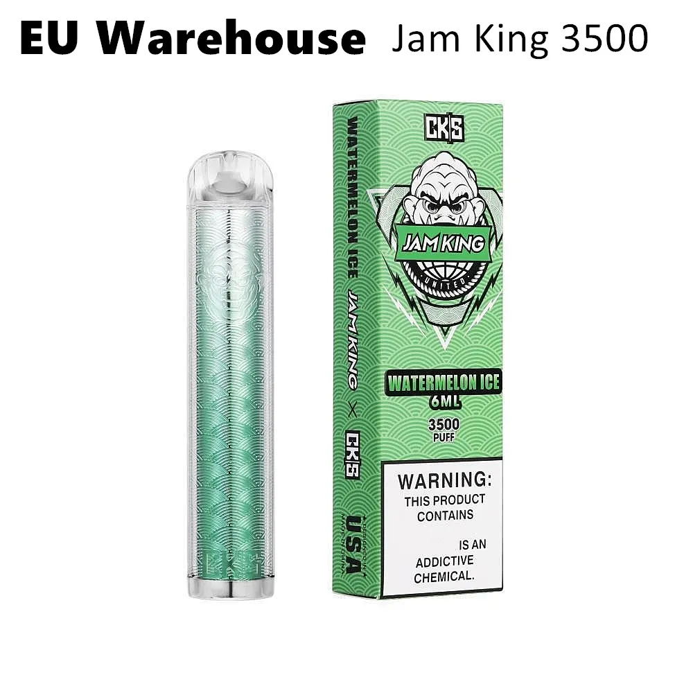 Jam King Cks Vape Razz Bar Puff 3500 6 ml E-sok 12 Smaki Nic Sól 2% 3% 5% Cewka z siatki 650 mAh Bateria do ładowania Vape Puff 2000 2800 3000 4000