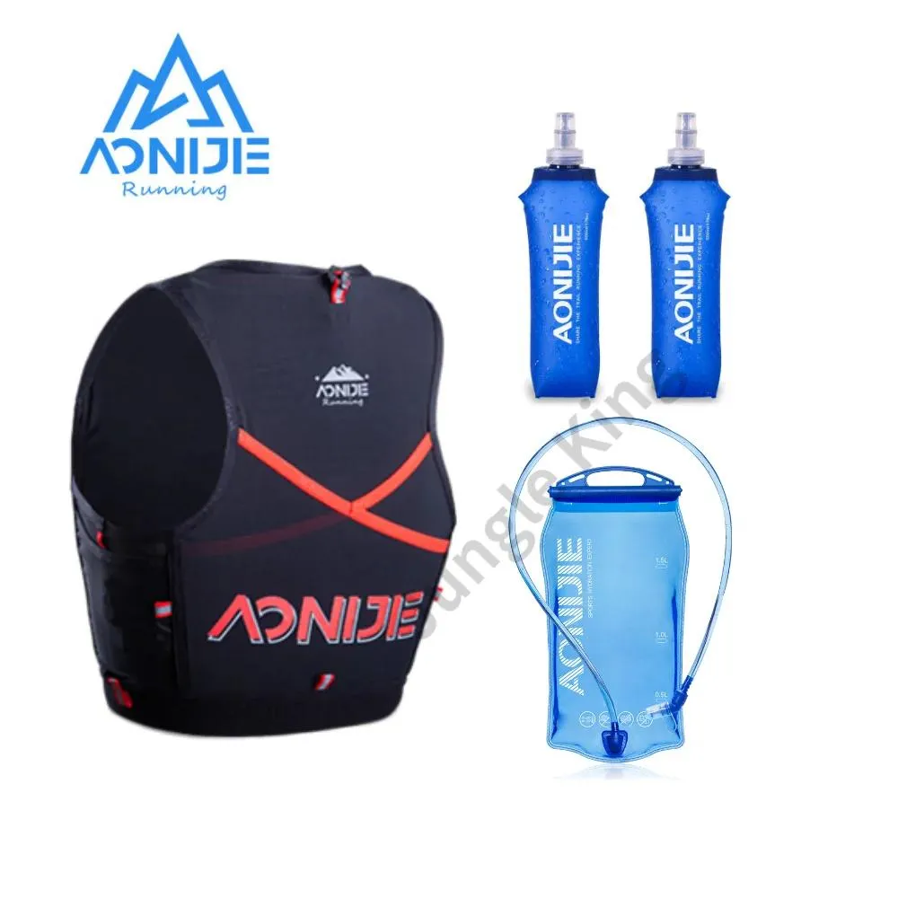 Väskor Aonijie C9106 Nyaste 10L snabba torr sportryggsäck Hydration Pack Vest Väska med dragkedja för vandringslöpande maraton lopp 7 storlekar