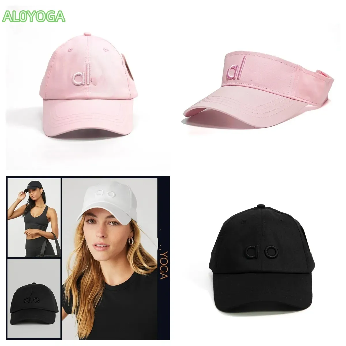 Al0yoga-5 broderad baseballmössa mens och kvinnor sommar casual sunblock hatt retro klassiker