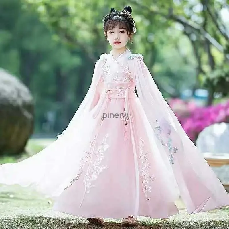 Vestidos de niña 3-10-12T Hanfu Vestido Ru para niños Primavera y otoño Nuevo vestido de estilo chino antiguo Vestido de Navidad estilo Tang antiguo para niños