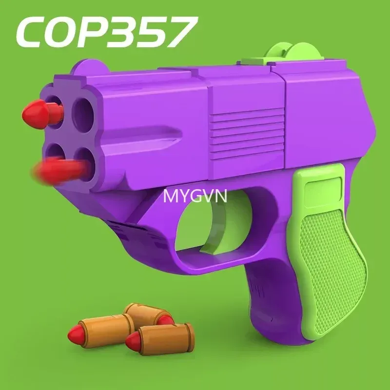COP357 Wortel Speelgoedpistool Shell Uitwerpen Zachte Kogels Launcher Mini-formaat Handmatig afvuren Draagbaar pistool Model Kinderen Volwassen Geschenkverzameling Prop