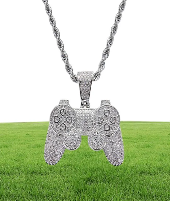 Game Console Pendants Iced Out Chain Bling CZ Gold Silver Color Men039S Hip Hop Rock Necklace Jewelry Kids Boy 9288986