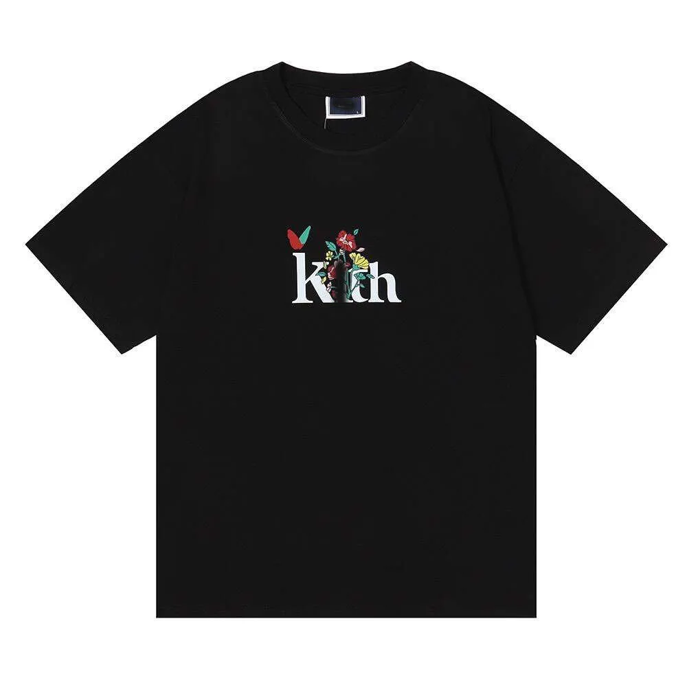 Designer Fashion casual Kith klassieke zomer berkappelbloem serif hoge kwaliteit dubbel garen katoenen T-shirt met korte mouwen voor mannen en vrouwen