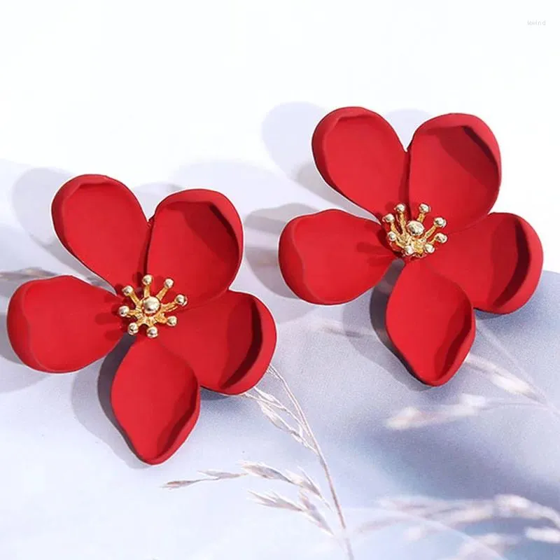 Boucles d'oreilles Vintage grande fleur pour femmes, accessoires de mode élégants et doux, cadeaux de fête pour filles, bohême, vente en gros