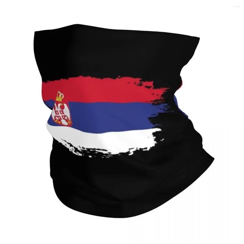 Sciarpe Bandiera astratta della Serbia Bandana Ghetta per il collo Passamontagna stampato Maschera Sciarpa Copricapo Escursionismo per uomo Donna Adulto Inverno