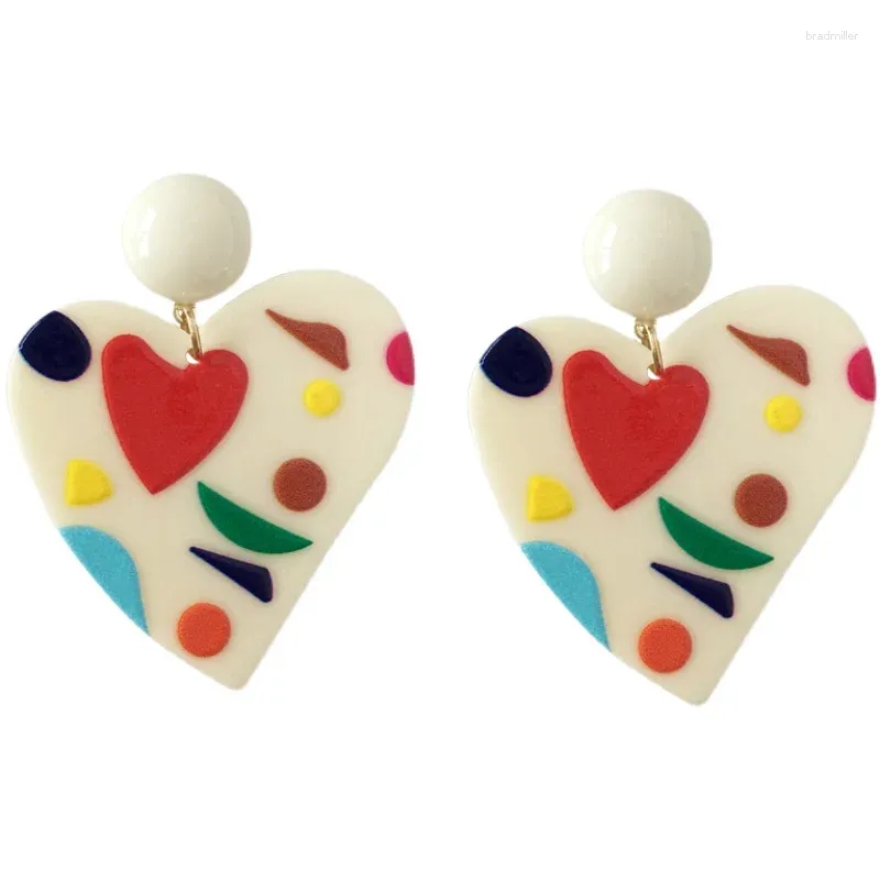 Dangle Earrings 10 Pair /lot Fashion Jewelry Accessory Acrylic Big Heart For Women