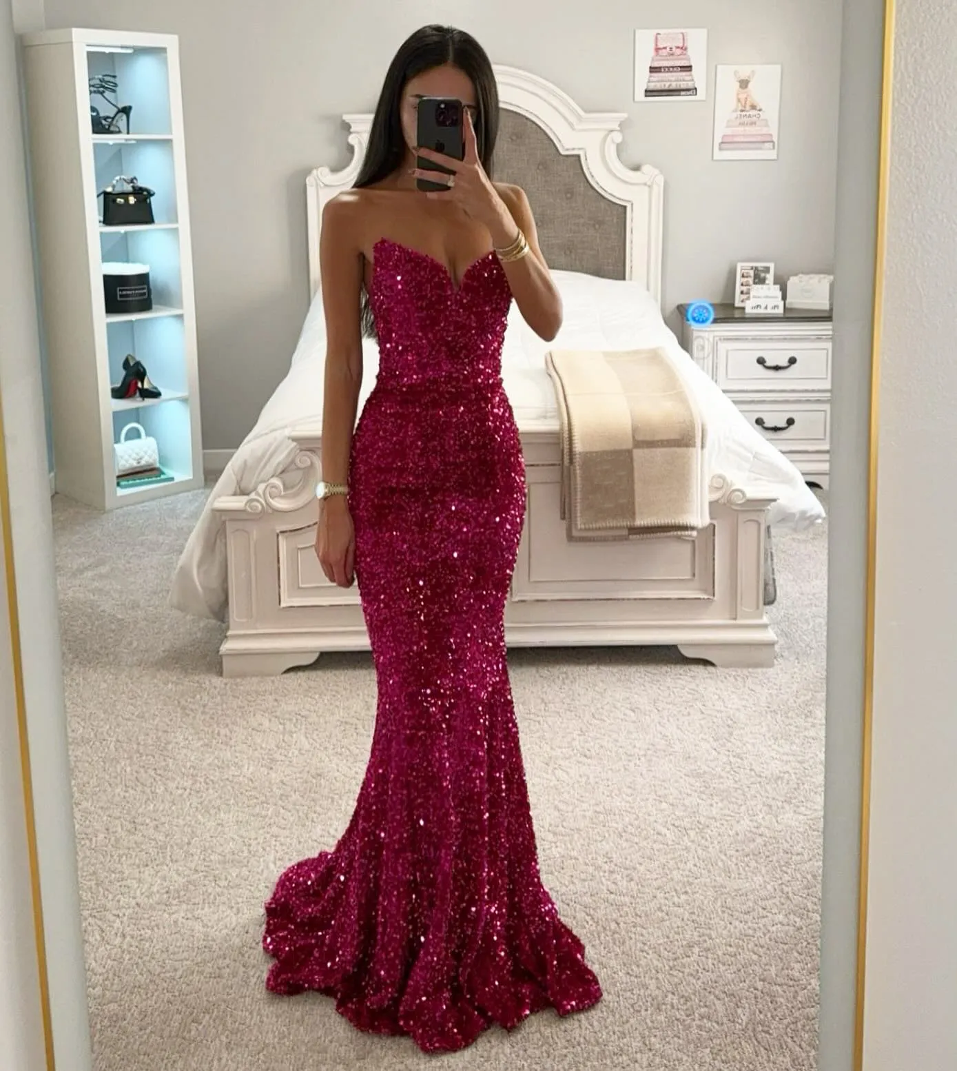 gold sequin strapless backless mermaid prom dress Gorgeous Champagne Sequins Mermaid Long Prom Dress Backless – Dreamdressy