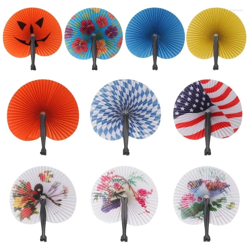 Decorative Figurines Hand Held Foldable Paper Fan For Children Themed Party Decoration Portable