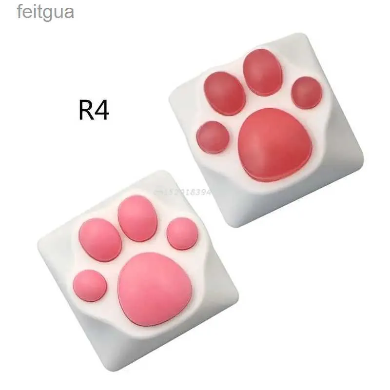 Keyboards Keyboards Personality Keycap PBT Silicone Kitty Paw Artisan Claw Keyboard keycaps for Mechanical Cherry MX Switches Key Caps YQ240123