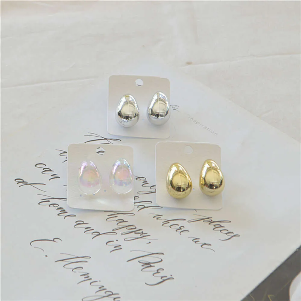 Hot selling droplet with a premium feel CCB melon seed shaped sweet simple and fashionable gold earrings