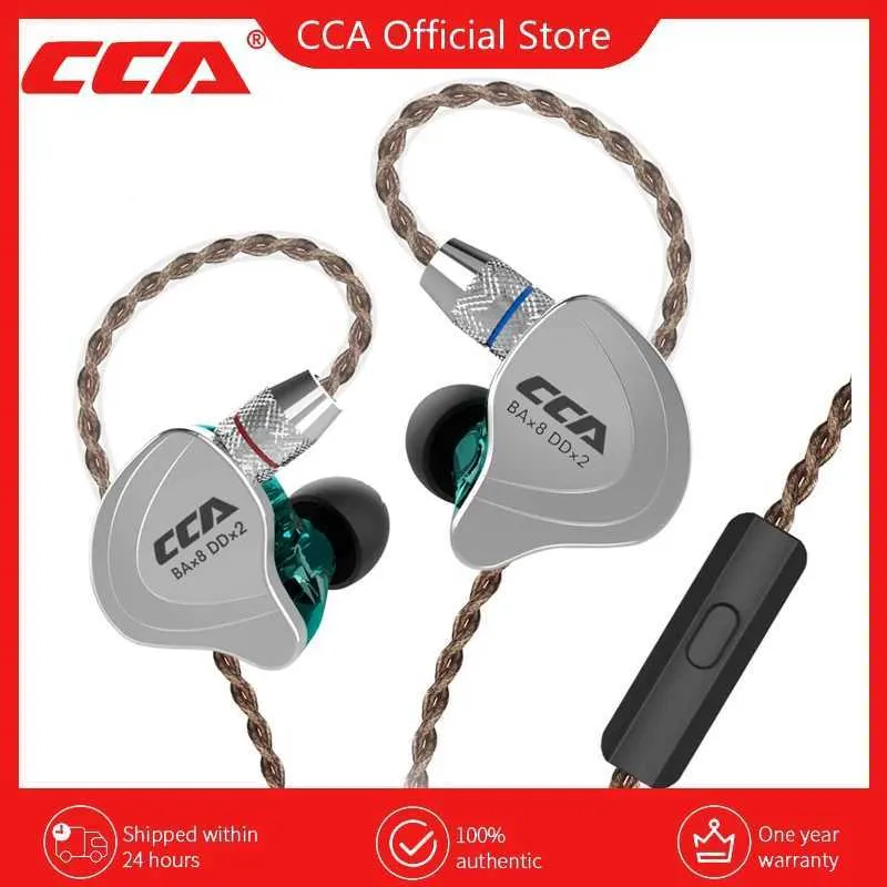 Fones de ouvido CCA C10 Híbrido pendurado em fones de ouvido Hifi Dj Sports Drive Headset com cancelamento de ruído Gamer Wired com microfone fone de ouvido J240123