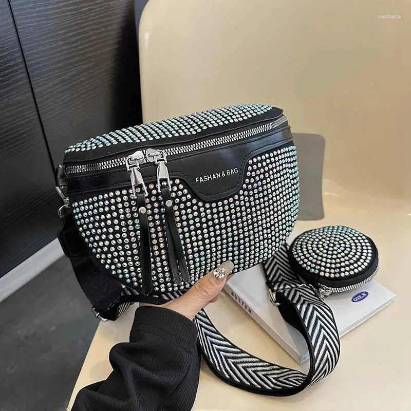 Bel Poşetleri Kadınlar İçin Lüks Çanta Rhinestones Kemer Göğüs Moda Tasarımcısı Omuz Crossbody Kadın Fanny Paketleri