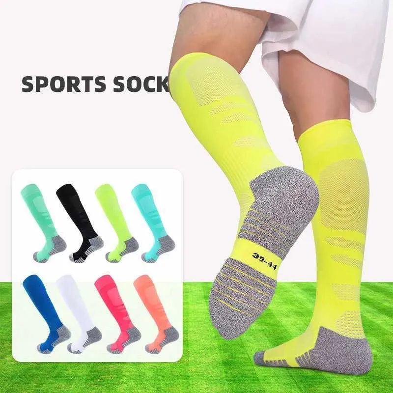 Summer Football Stockings Male Their Towels Bottom anti-slip Socks Male Sweat Absorption Movement knee-high Socks Soccer Socks