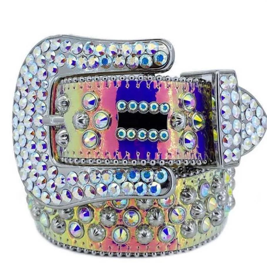 2022 Ceinture de créateur BB Simon Ceinture pour hommes Dames Sparkling Diamond Noir Blanc Bleu Rouge Multicolore K5Aw # 212j