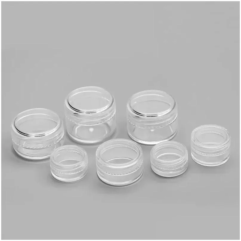 Bouteilles d'emballage en gros 1 3 5 10 20 30 grammes pots échantillon cosmétique récipient vide 5 ml en plastique pot rond bouchon à vis couvercle petit minuscule 5G Dhi1A