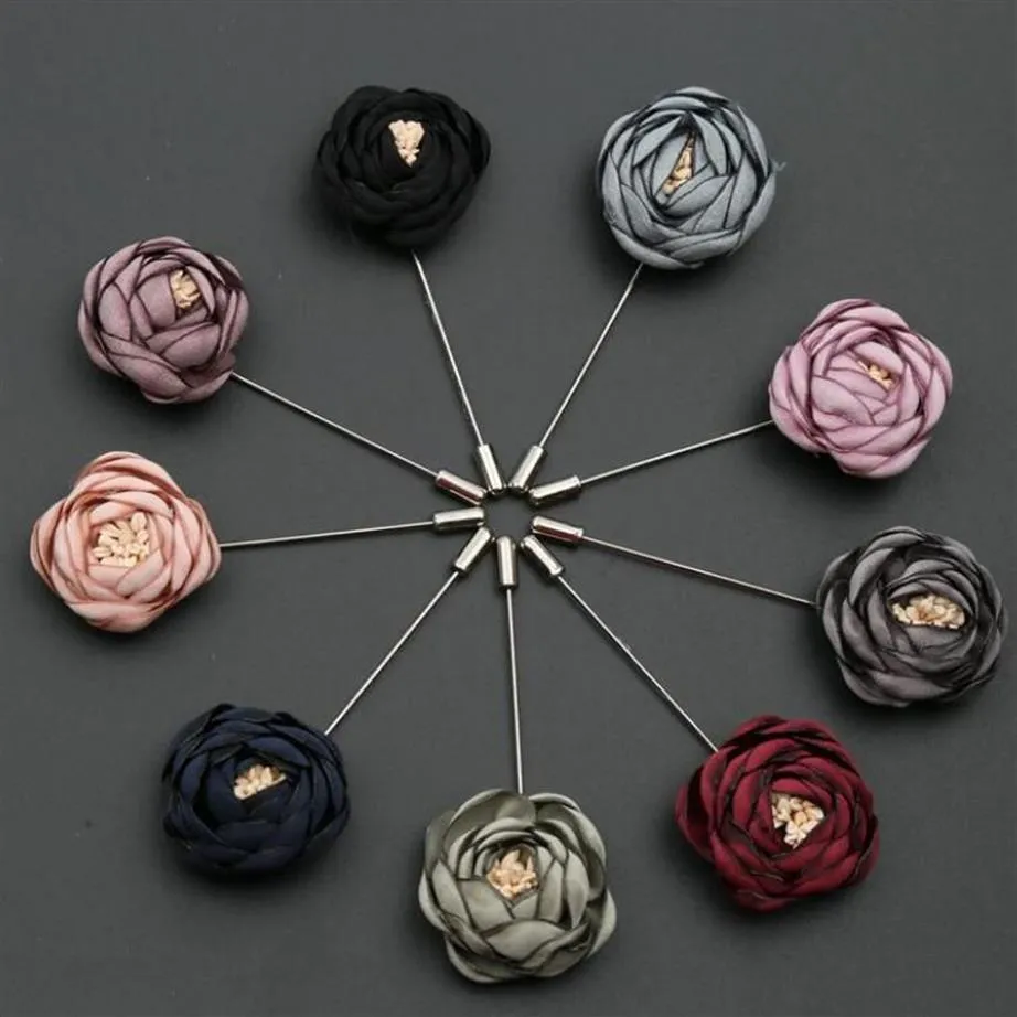 Bloemen Broches Corsages Pins Voor Mannen En Vrouwen Hoogwaardige Stof Editie Jurk 9 Kleur Doek Gift Vest Brooches277N