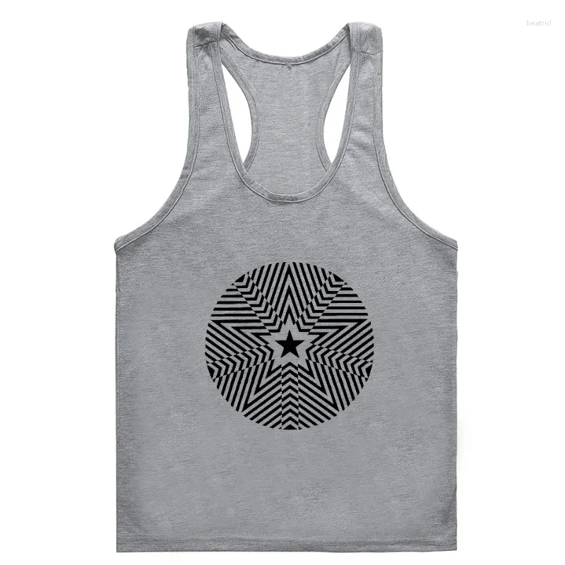 Débardeurs pour hommes Titre: Mandala Star Relaxed Top Men pour pochoir sérigraphie Gym T-tank MenSoft Comfy Casual Gift Gy