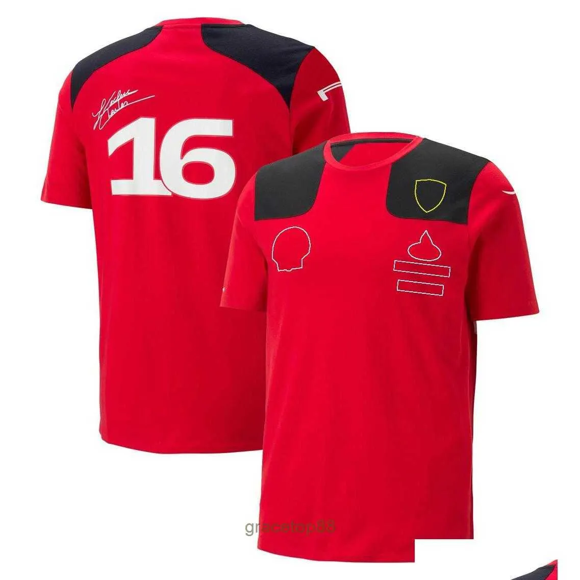 Herren und Damen Neue T-Shirts Formel 1 F1 Polobekleidung Top Motorradbekleidung das meistverkaufte Forma Red Team Rennanzug Reverskleidung Arbeit Kurzarm Tp1d