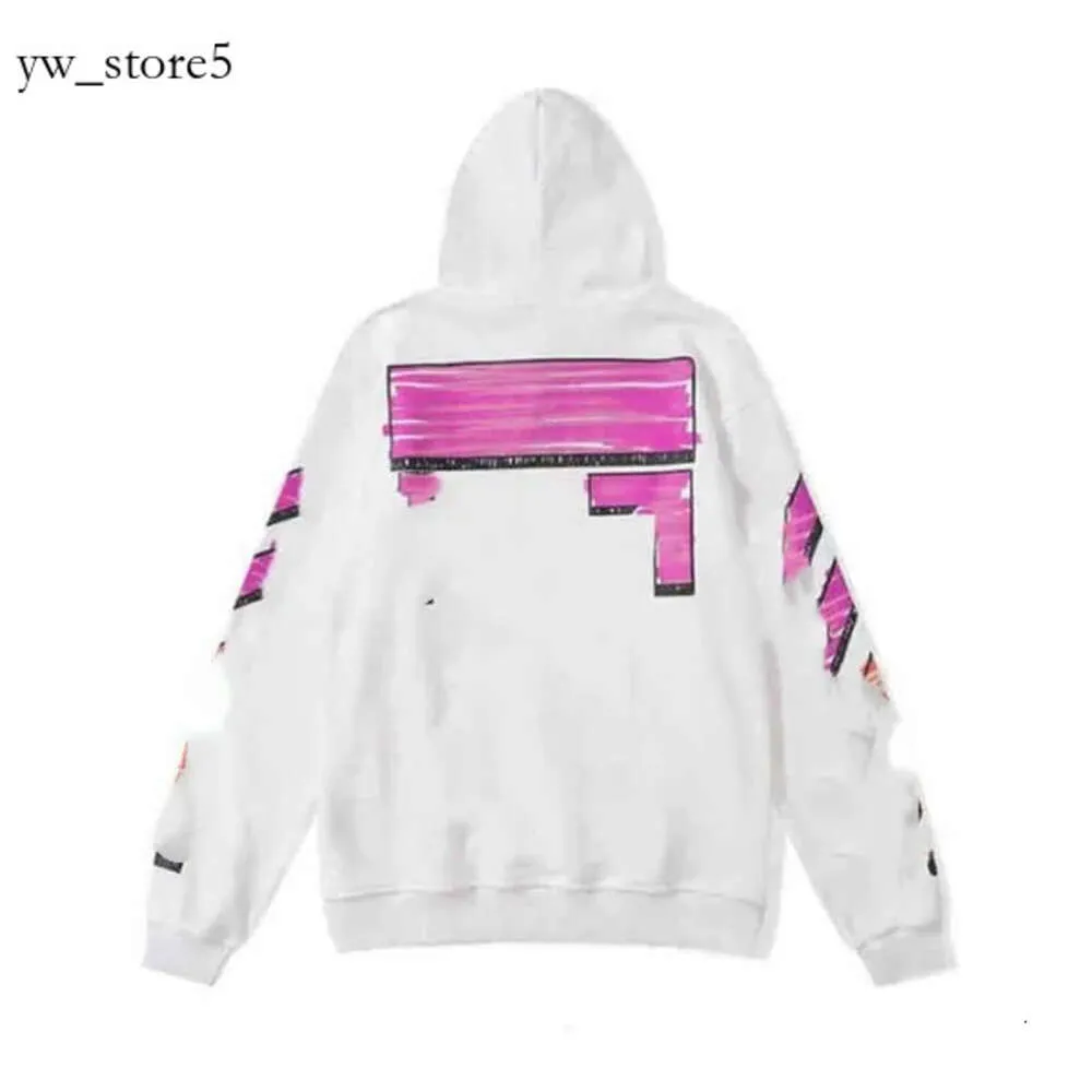 %60 Luxury Off White Trendy Fashion Sweater Painted Designer Arrow X Crow Stripe Hoodie Men's and Women's Off Style Blackrlwg Womens and Mens White Fox Hoodies 2741