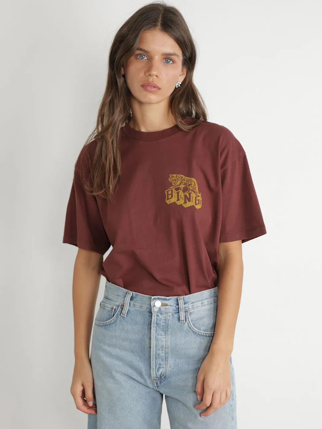 Tigre gráfico camisetas femininas roupas de verão 2024 estética manga curta casual camiseta streetwear moda feminina camisetas topos de grandes dimensões