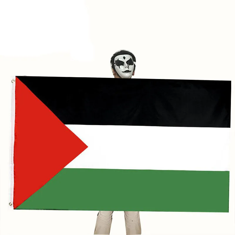 Ny stor Palestina flagga polyester 150 x 90 cm Gaza Palestinian Banner