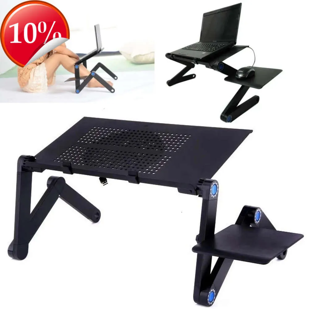 New Other Home Garden Soporte de escritorio ajustable para computadora portátil Escritorio portátil ergonómico de aluminio para TV Cama Sofá PC Mesa portátil Soporte de escritorio con alfombrilla para mouse