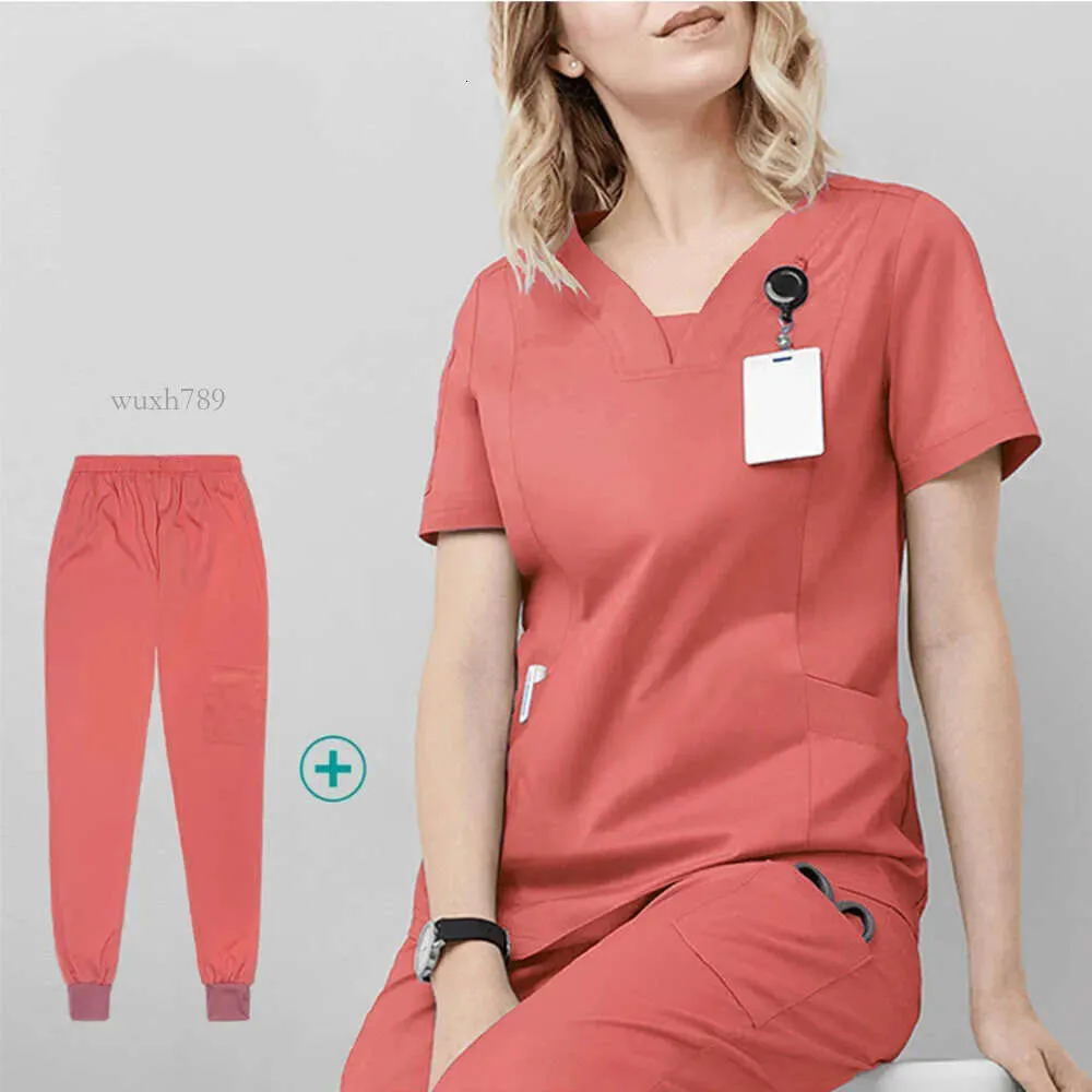 YL039 Chirurgische overall Medisch uniform Tweedelige broek Scrubs Ziekenhuis Werkkleding Gezondheid Verpleegkundige Tandarts Operatiekamer Handenwassen Pak Dokter Jasstop Loe