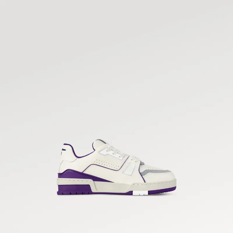 Sneaker da donna da uomo Explosion hot 1ACI13 Sneaker da basket vintage con scritta in pelle di vitello viola versione bicolore Contatore con scatola