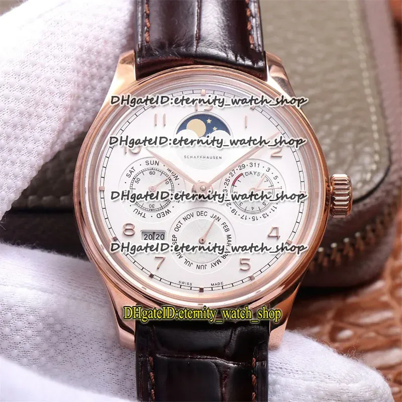 슈퍼 버전 v9f 영구 캘린더 503302 Moon Phase Power Reserve A52610 자동 흰색 다이얼 C Carl F Bucherer 시계 CNC Rose Gold