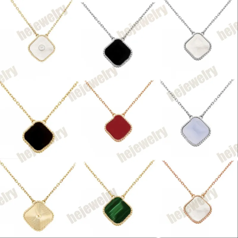 Mulheres designer colar de luxo quatro folhas trevo colar mãe de pérola pingentes de diamante corrente de aço inoxidável banhado a ouro gargantilha colar clássico jóias zb114