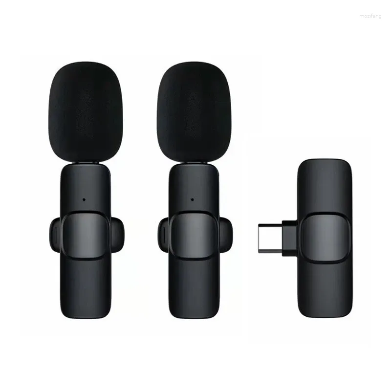 Mikrofoner Bekväm trådlös Lavalier Microphone Noise Reduction Live Intervjuinspelning för typ C En två laddningsversion
