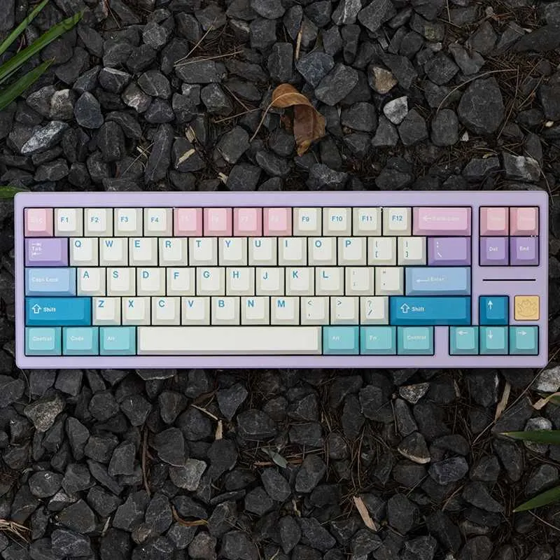 Teclados Teclados 130 Key Fairy Keycap PBT Keycaps Gradient Dye Sublimation Cherry Profile Keycaps para Cherry MX Switch Gaming Teclado Mecânico YQ240123