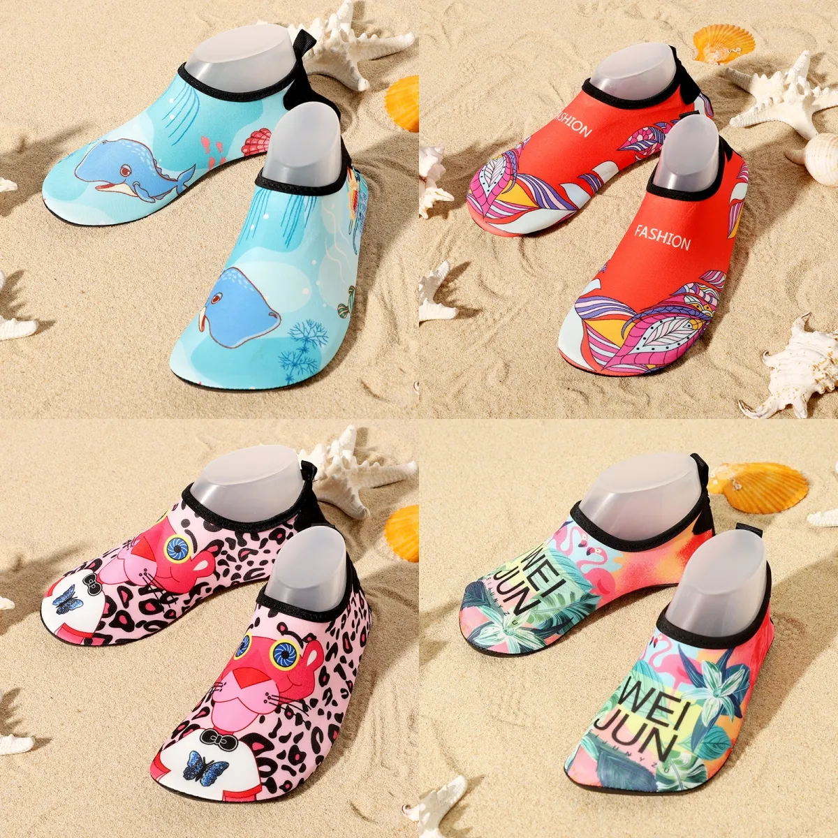 2024 Soft soled men womens couple anti slip cross-border fast drying water park swimming leisure beach socks and shoes