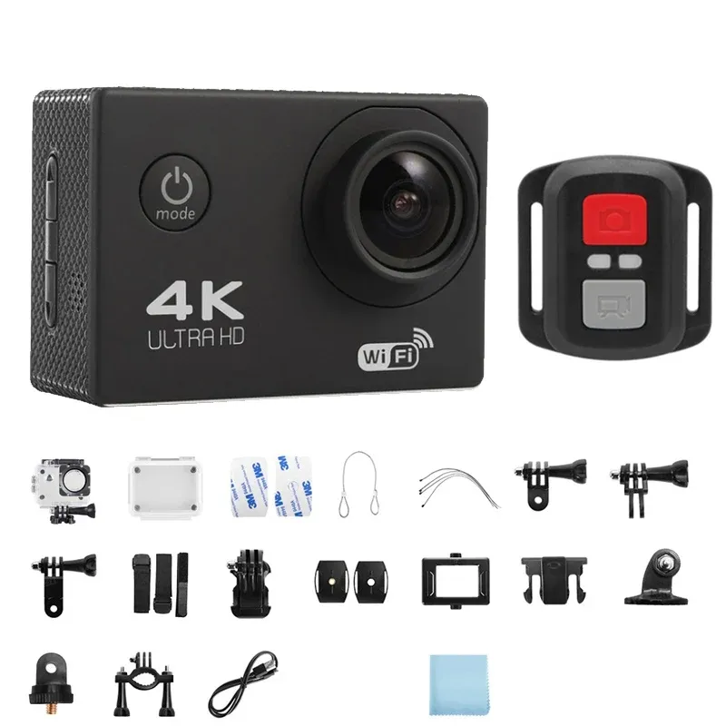 Caméra D'action Ultra HD 4K étanche Avec Télécommande Et Casque - Neuve