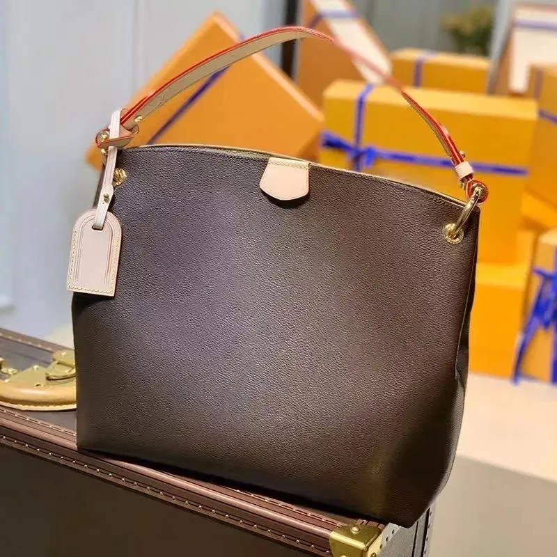 Designer-Tasche Anmutige Tasche, Luxus-Einkaufstasche, Designer-Umhängetasche mit großem Fassungsvermögen, Handtasche mit Blumen- und Schachbrettmuster