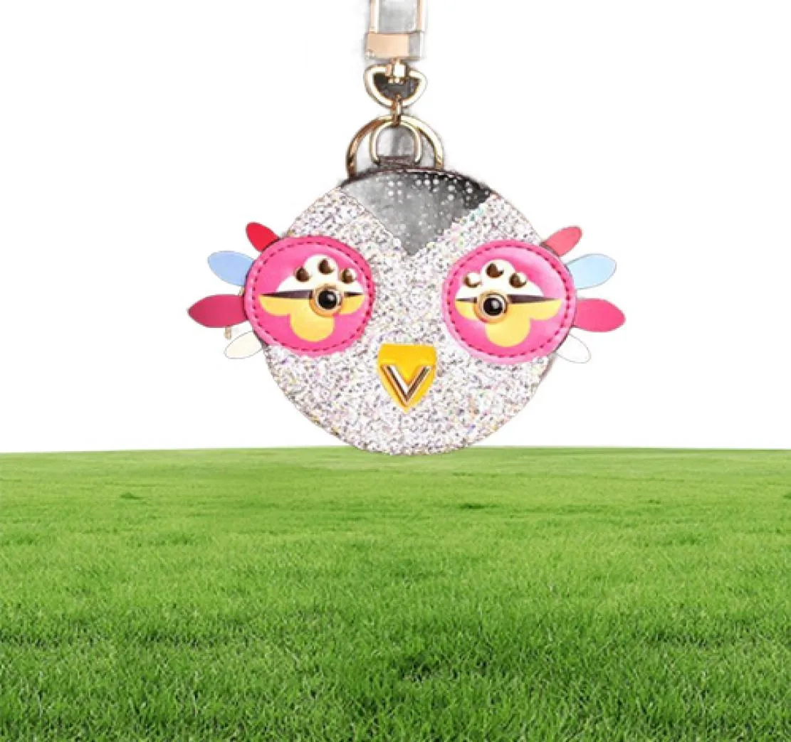 Bonito coruja frango cristal dos desenhos animados anime moeda bolsa chaveiro pingente carteira de couro do plutônio chaveiro para saco feminino charm4671646