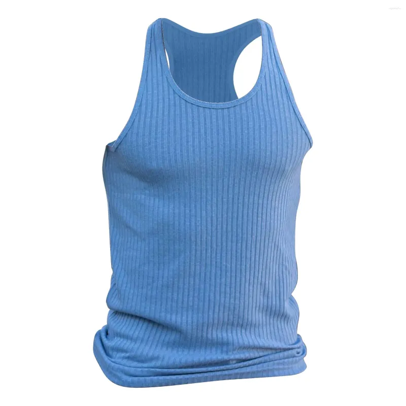 Men's Tank Tops Summer Knitted Vertical Stripe Fitness Sports Top Mens T Shirt 3xlt Big Tall Shirts For Men