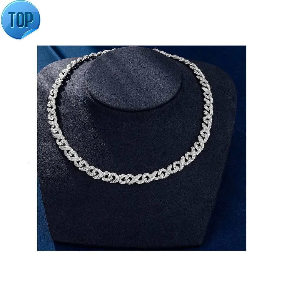 Colar de corrente cubana com diamante de moissanite, design de moda, largo, gelado, disponível a preço de atacado