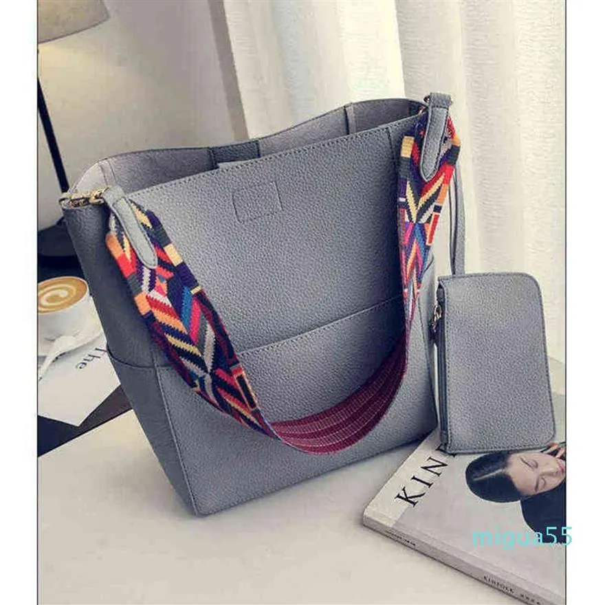 Bolsa de moda bolsa de marca designer bolsa feminina e bolsa de grande capacidade tira colorida ombro de couro pu pU crossbody s big t3082