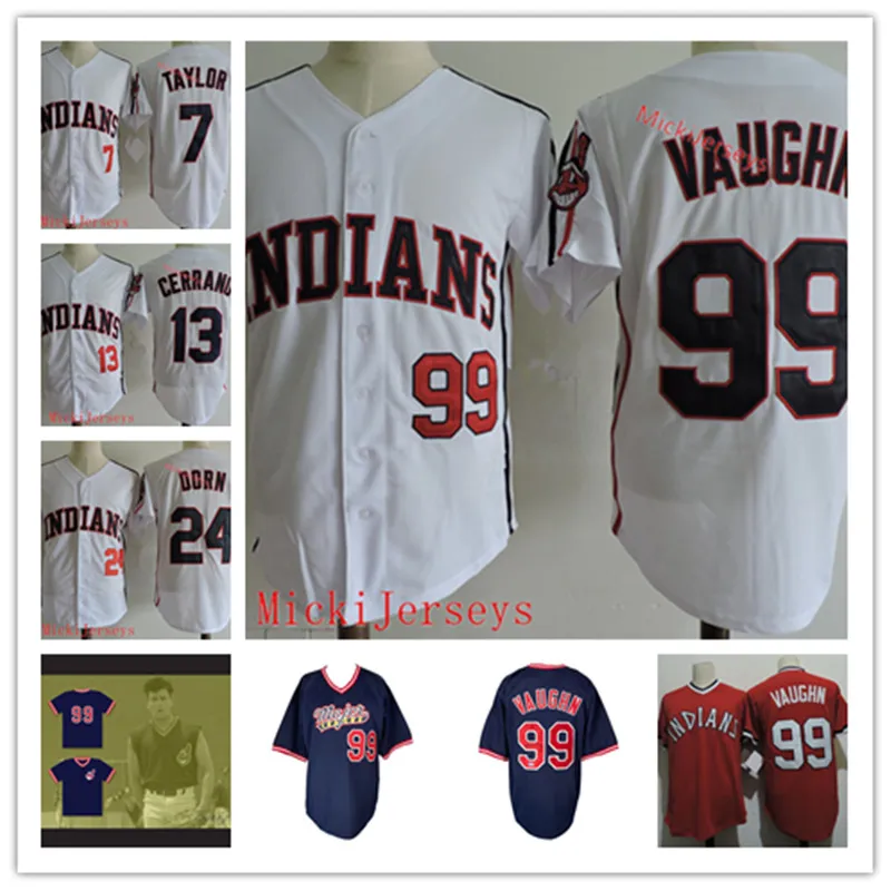 Rick Vaughn Jake Taylor Pedro Cerrano 2024 Baseball Jersey Stitched Mens 24 Roger Dorn Wild Thing Film Jerseys S 3XL