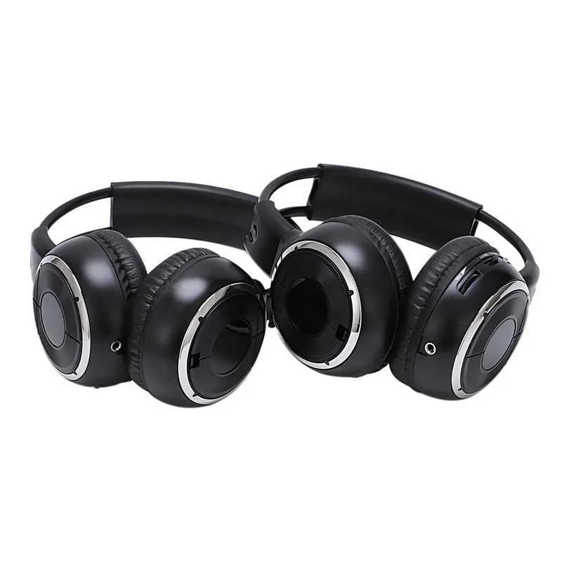 Headsets 2 x Double Infrared Stereo Wireless Headphone Headset IR Car DVD Player Headrest Black J240123