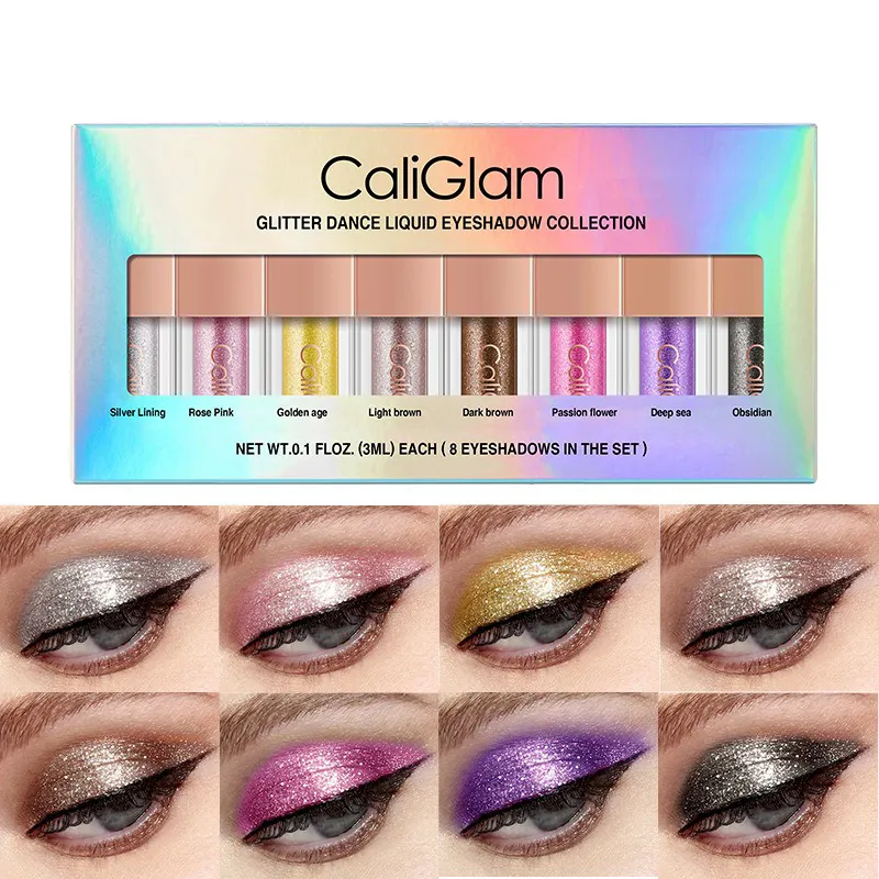 Makeup Multi-Color Pearlescent Liquid Eyeshadow Psychedelic Shimmer 8 Eyeshadow Liquid Set