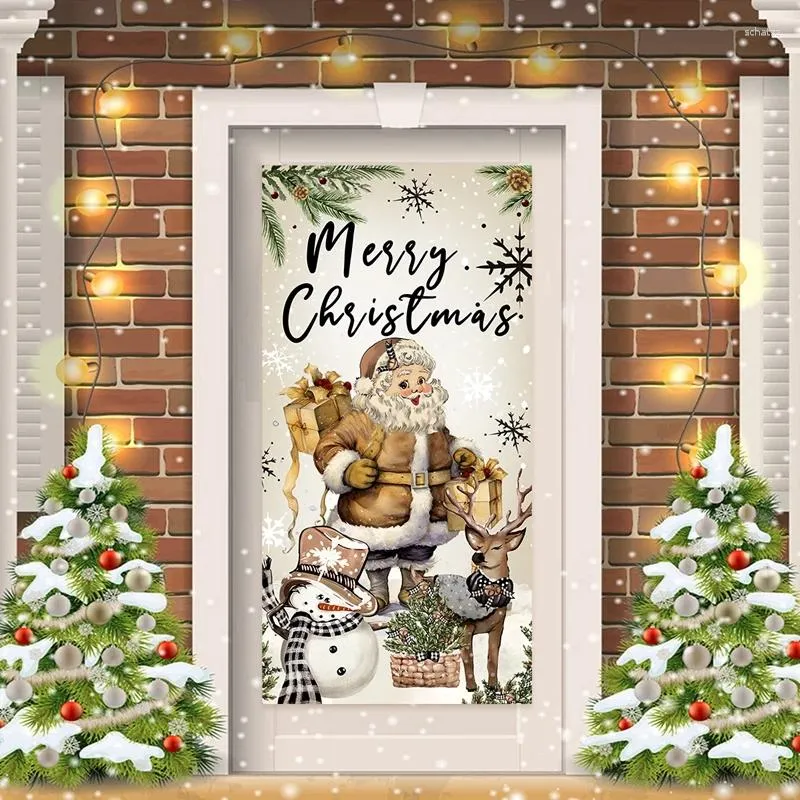 Decorazioni natalizie Appeso bandiera Banner Decorazione porta Decorazione 2024 Per ornamenti domestici Regali Navidad Noel Anno