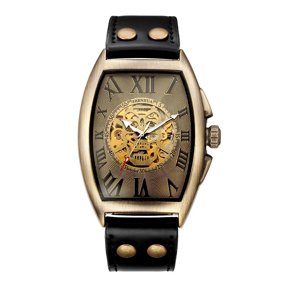 중공 손목 시계 새로운 남성 혼란 버클로 빛나는 버클로 향한 캐주얼 시계 기계식 손목 시계 패션 남성 브론즈 워치