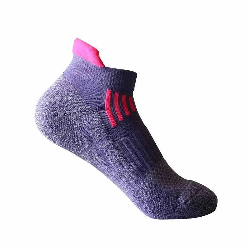 Sports sock Women towel bottom short sock Anti-friction colour blocking mesh breathable running sock Outdoor sock Training sock
